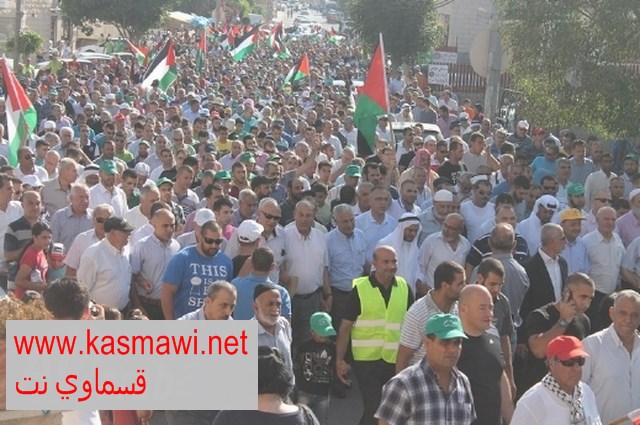  مشاركة الآلاف في مظاهرة كفرمندا ىالقطرية تنديدا بالعدوان على غزة